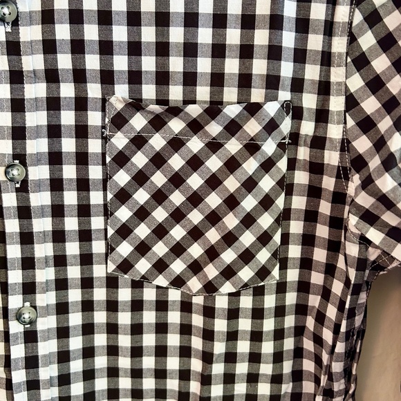 Topman Black & White Size SM Checked Long-Sleeve Button Down Shirt - Picture 2 of 4
